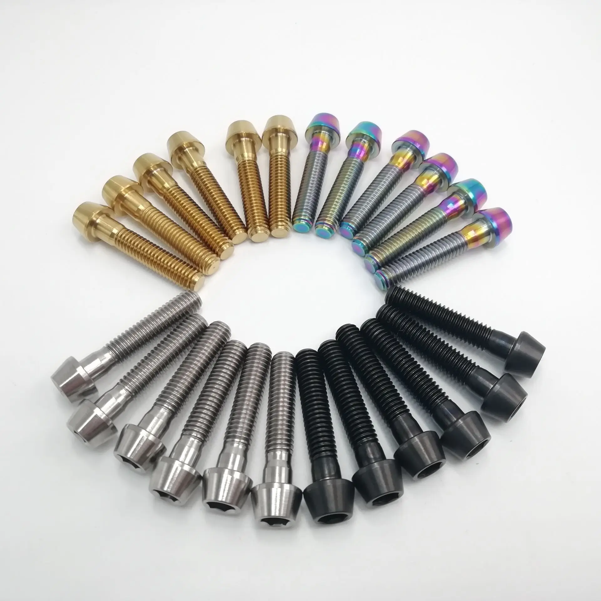 M6X30mm Titanium Ti Taper Head Bolts Allen Hex Screw Gold Rainbow Black Titanium Bike Accessory 6Pcs/LOT
M6X30mm Titanium Ti Taper Head Bolts Allen Hex Screw Gold Rainbow Black Titanium Bike Accessory 6Pcs/LOT