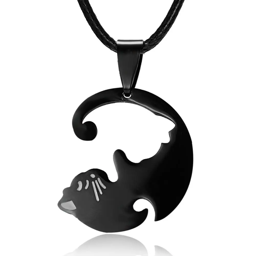 Rinhoo парные ювелирные изделия ожерелья Черный Белый Кот парное ожерелье