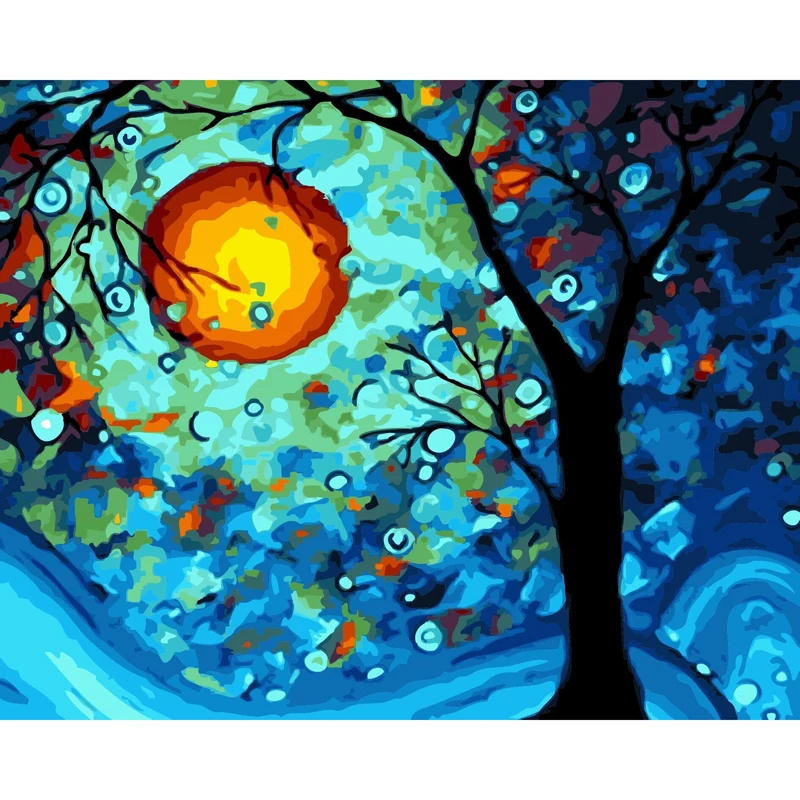 Молек Ван Гог Dream Tree DIY картина маслом по номерам набор Раскрашивание на холсте