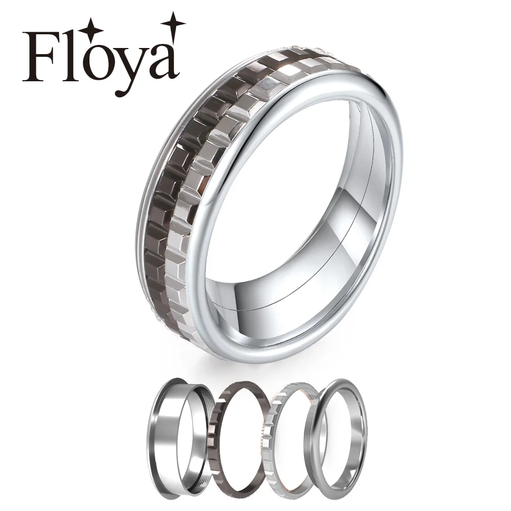 Floya кольцо с шоколадом женское из нержавеющей стали заполненное винтажное