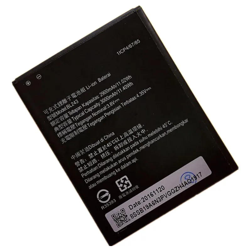 BL 243 мобильный телефон аккумулятор BL243 для Lenovo Lemon K3 Note A5600 A7600 A5500 A7000 3000 мАч |