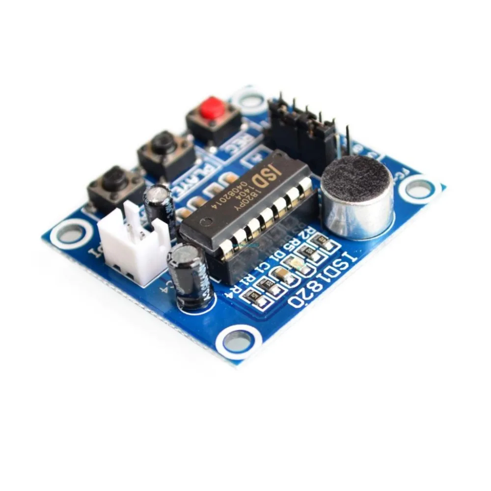 ISD1820 Recording Module Voice Module The Voice Board Telediphone Module Board With Microphones + Loudspeaker For Arduino Toy
ISD1820 Recording Module Voice Module The Voice Board Telediphone Module Board With Microphones + Loudspeaker For Arduino Toy