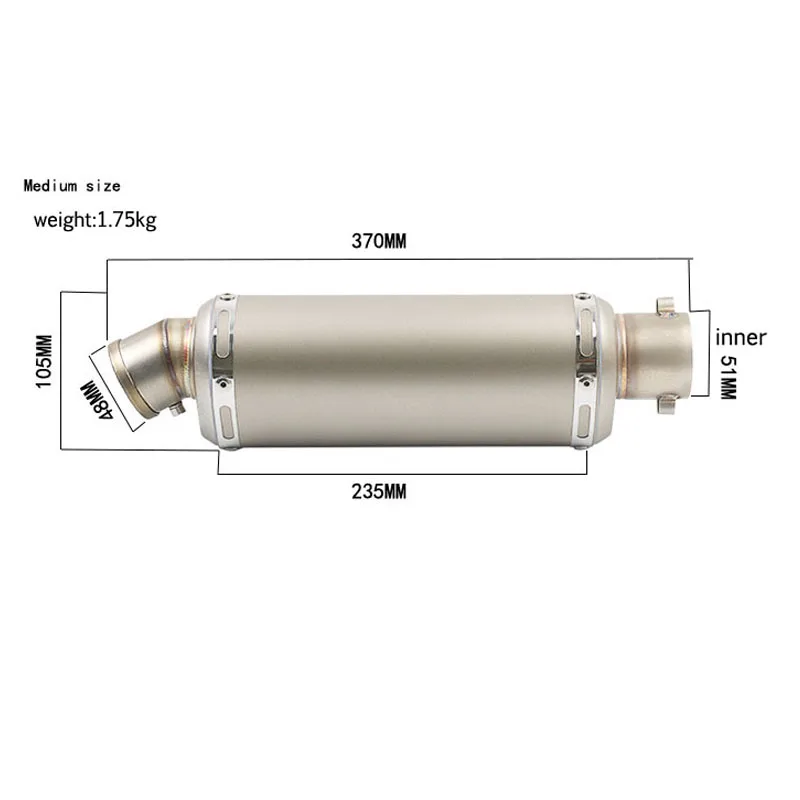 Universal Motorcycle Exhaust For suzuki honda Muffler Titanium Color Scooter Motorbike ATV Pit Bike Escape cafe racer tmax | Автомобили и