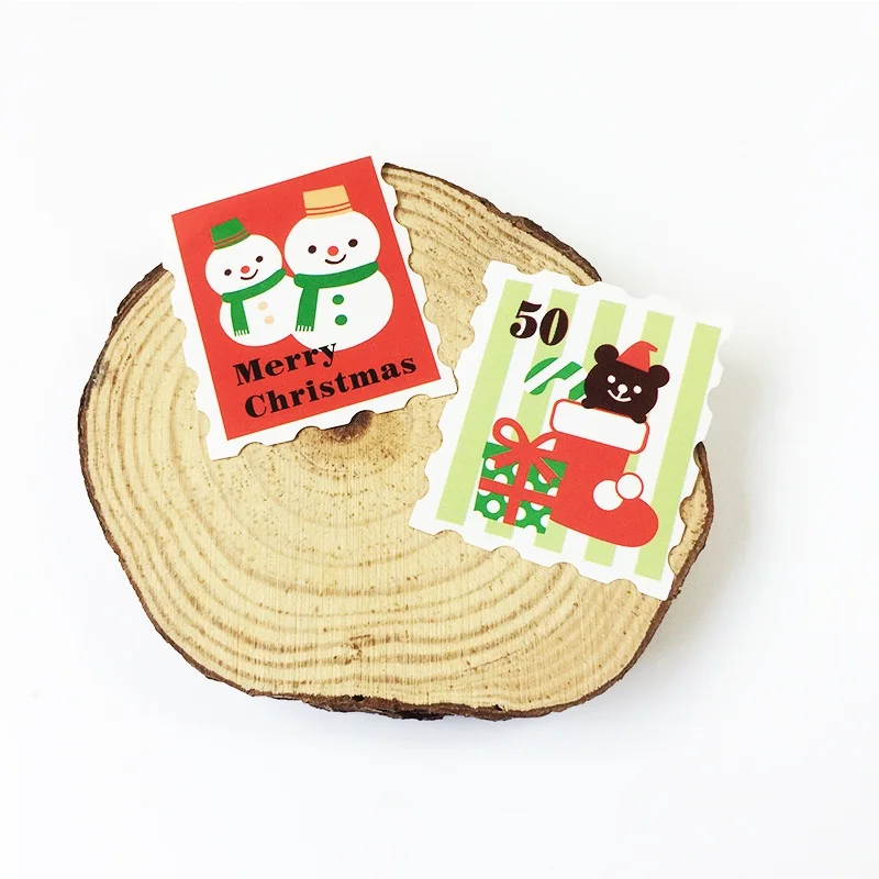 1000 шт./лот Kawaii форма штампа наклейка этикетка Рождественская серия наклейки