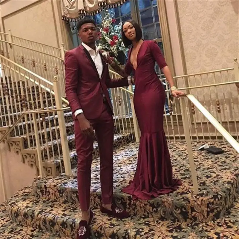 Simple Burgundy Mermaid Prom Dresses 2023 New Half Sleeve Floor Length Deep V Neck Formal Evening Party Gowns
Simple Burgundy Mermaid Prom Dresses 2023 New Half Sleeve Floor Length Deep V Neck Formal Evening Party Gowns