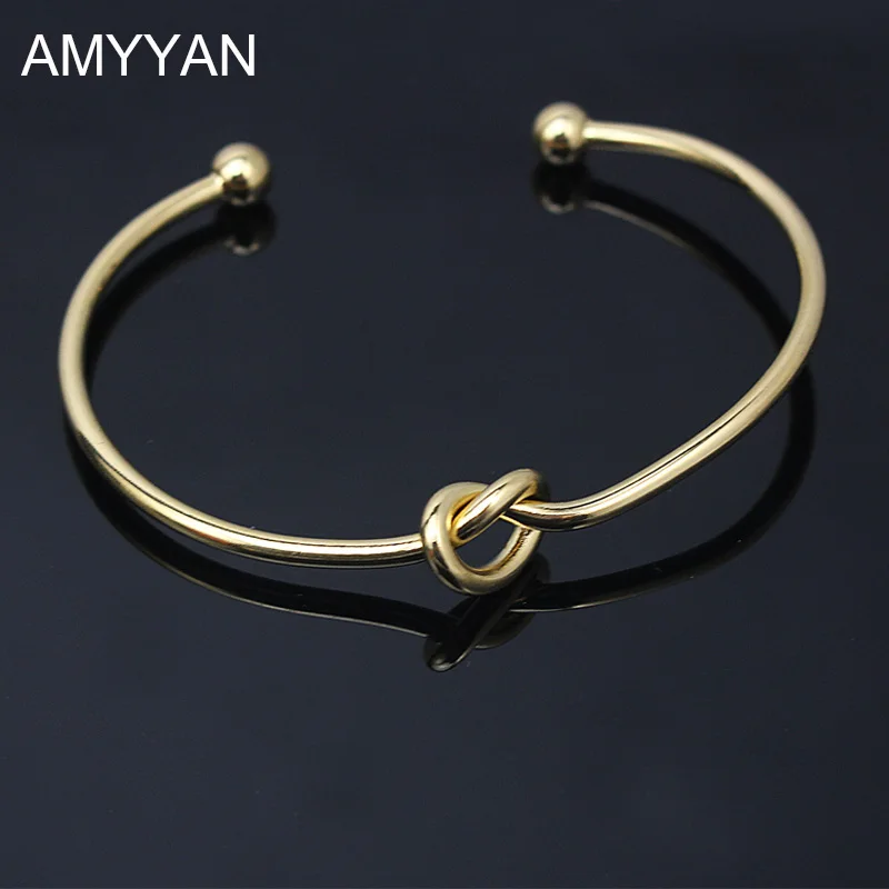 2017 простой Узел Браслет-манжета манжетой золотой браслет для Для женщин оптовая