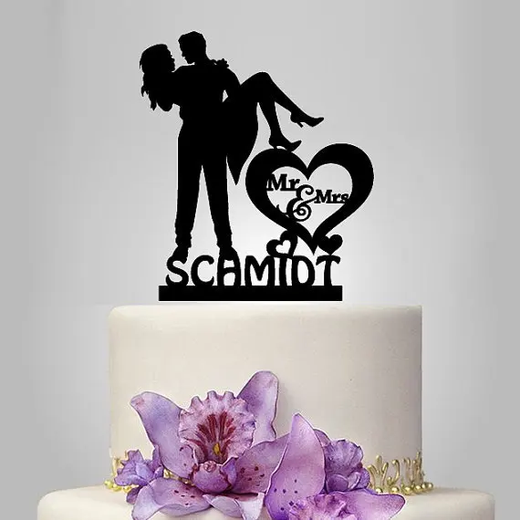 Acrylic elegant personalize wedding cake topper Mr and Mrs with silhouette personalize last Name Party Supplies
Acrylic elegant personalize wedding cake topper Mr and Mrs with silhouette personalize last Name Party Supplies