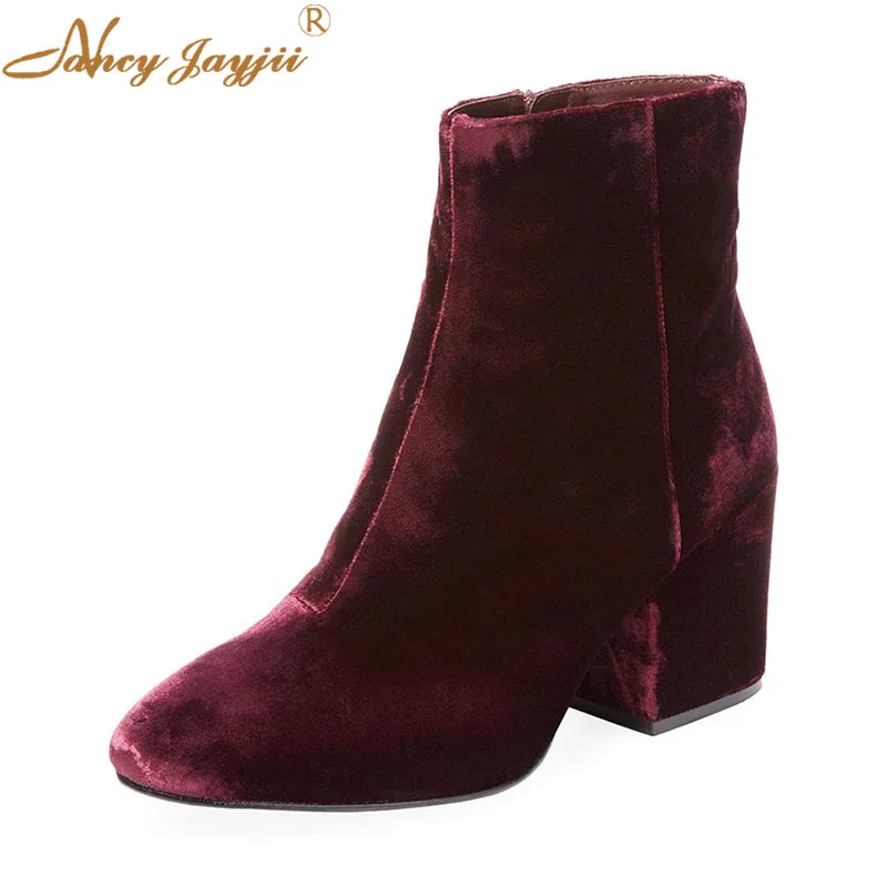 Flock Women Adult Boots Ladies Shoes Ankle Zipper Round Toe Super High Square heels Mature Concise Fashion Sexy Nancyjayjii 2019
Flock Women Adult Boots Ladies Shoes Ankle Zipper Round Toe Super High Square heels Mature Concise Fashion Sexy Nancyjayjii 2019