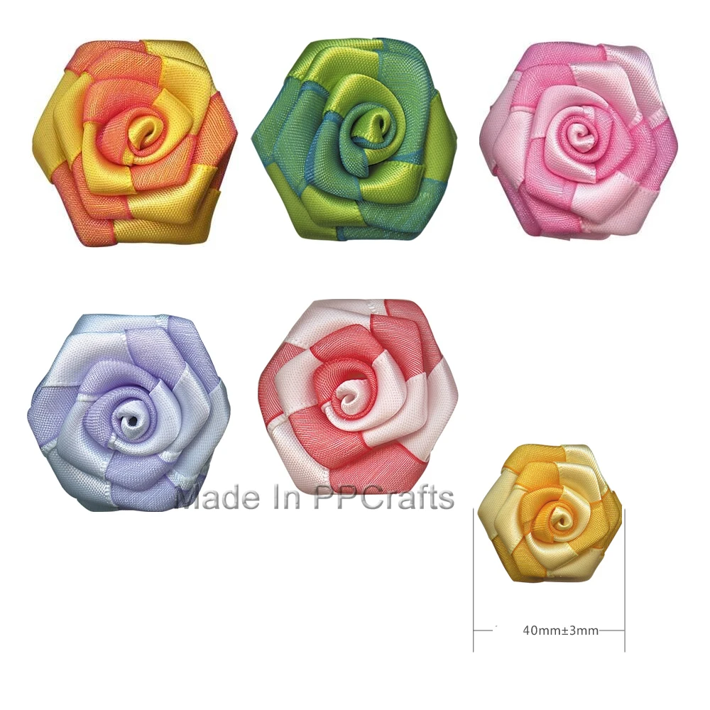 40MM Two Colors Satin/ Organza Ribbon 6 Angles Rose Flower For Cloth Wedding Hairbow DIY Crafts Toy 100pcs Free Shipping
40MM Two Colors Satin/ Organza Ribbon 6 Angles Rose Flower For Cloth Wedding Hairbow DIY Crafts Toy 100pcs Free Shipping