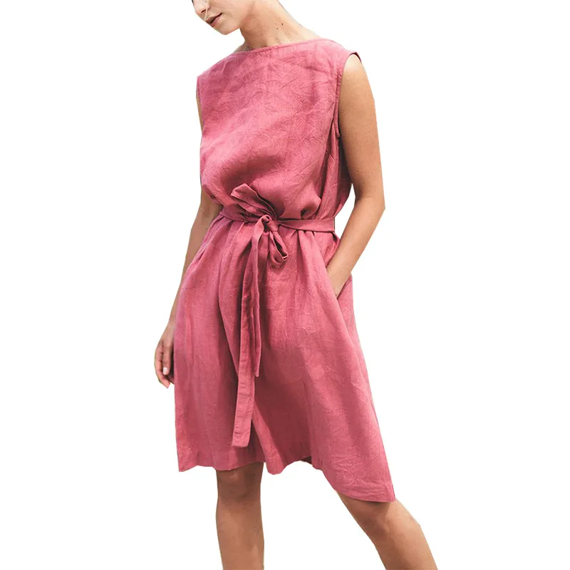 BAMBOOBOY Sexy o-neck women linen Vintage sleeveless Knee Length dress Casual streetwear summer dress vestido FC478
BAMBOOBOY Sexy o-neck women linen Vintage sleeveless Knee Length dress Casual streetwear summer dress vestido FC478
