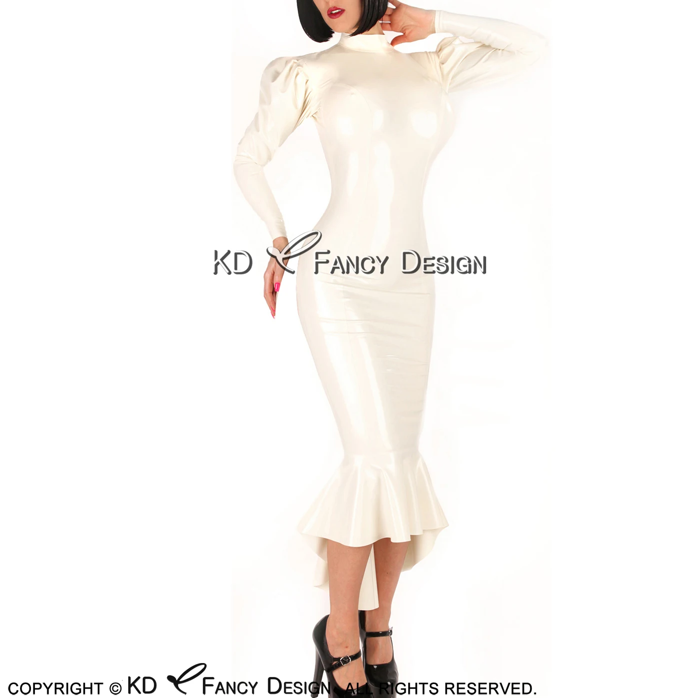 White Sexy Latex Dress With Zippers At Back Puff Sleeves Rubber Gown Bodycon Playsuit LYQ-0140
White Sexy Latex Dress With Zippers At Back Puff Sleeves Rubber Gown Bodycon Playsuit LYQ-0140