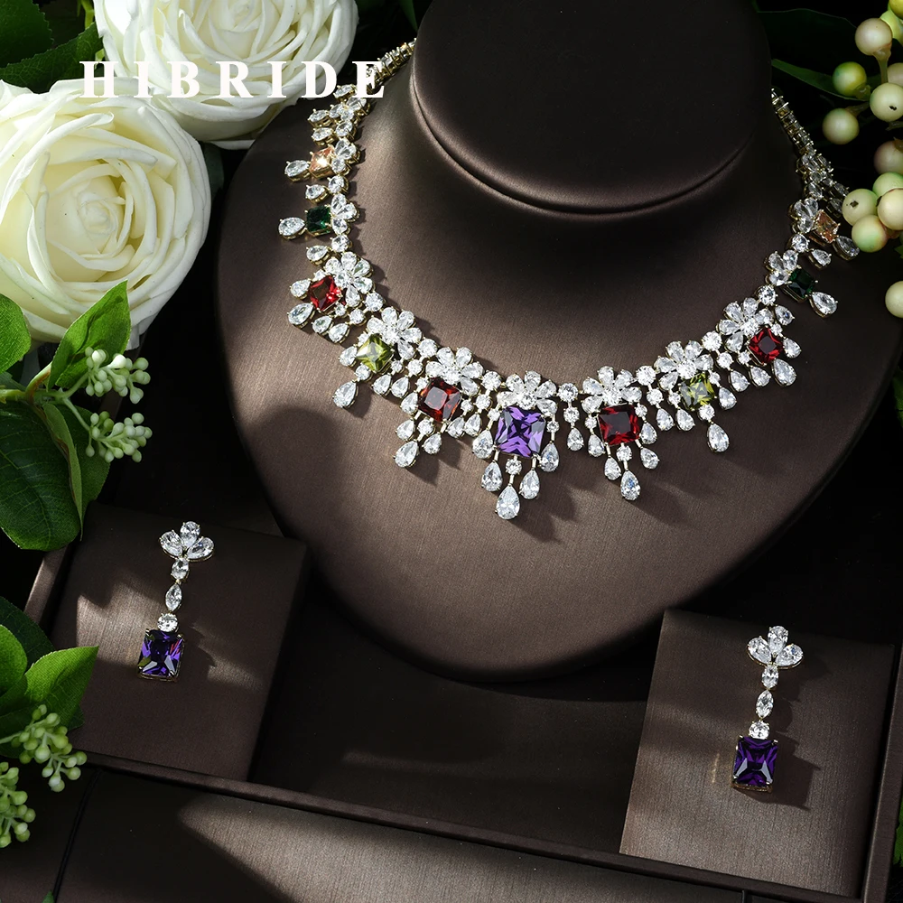 HIBRIDE новые модные свадебные ювелирные наборы AAA CZ камни свадебные серьги ожерелье африканские ювелирные изделия набор украшений
HIBRIDE новые модные свадебные ювелирные наборы AAA CZ камни свадебные серьги ожерелье африканские ювелирные изделия набор украшений