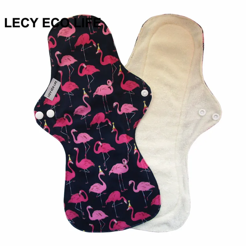 Lecy Eco Life 1 шт. 13 "Фламинго с принтом для ночного использования многоразовые