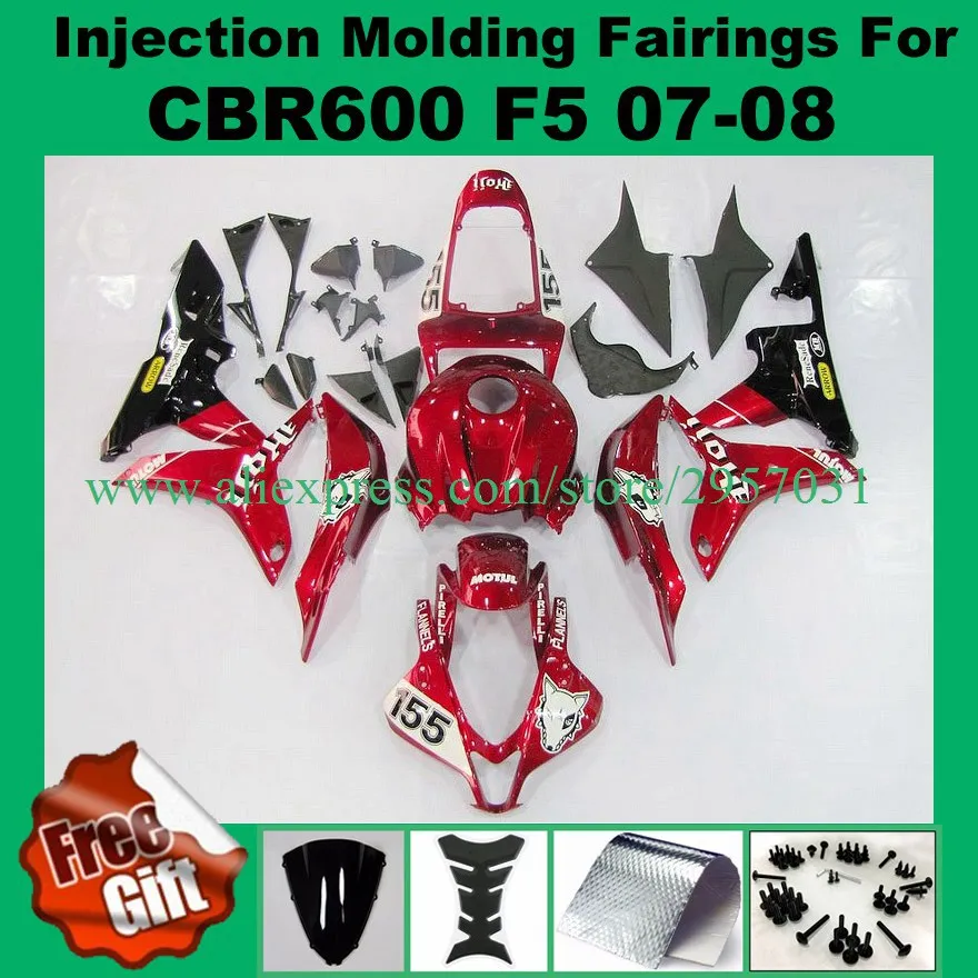 Free screws+gifts Injection mold Fairing kit for HONDA CBR600RR F5 07 08 All Red 155 CBR 600RR 2007 2008 CBR600 Fairings
Free screws+gifts Injection mold Fairing kit for HONDA CBR600RR F5 07 08 All Red 155 CBR 600RR 2007 2008 CBR600 Fairings
