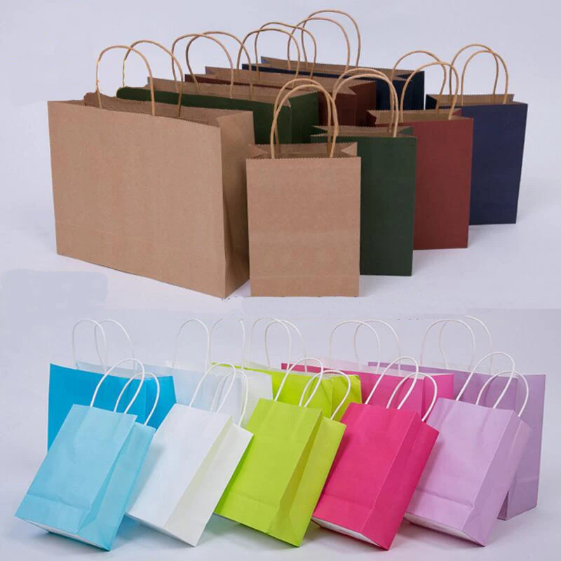 20pcs Kraft Paper Shopping Bag Color Gift Packaging Paper Bag for Christams Birthday Hand-held Shopping Paper Bags
20pcs Kraft Paper Shopping Bag Color Gift Packaging Paper Bag for Christams Birthday Hand-held Shopping Paper Bags
