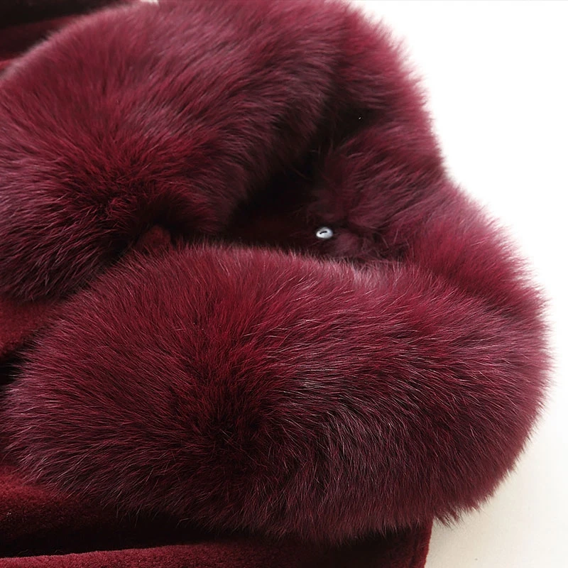 AYUNSUE 2020 Natural Sheep Shearing Fur Coat With Real Fox Fur Collar Winter Jacket Women Medium Length Warm Overcoat 17168
AYUNSUE 2020 Natural Sheep Shearing Fur Coat With Real Fox Fur Collar Winter Jacket Women Medium Length Warm Overcoat 17168