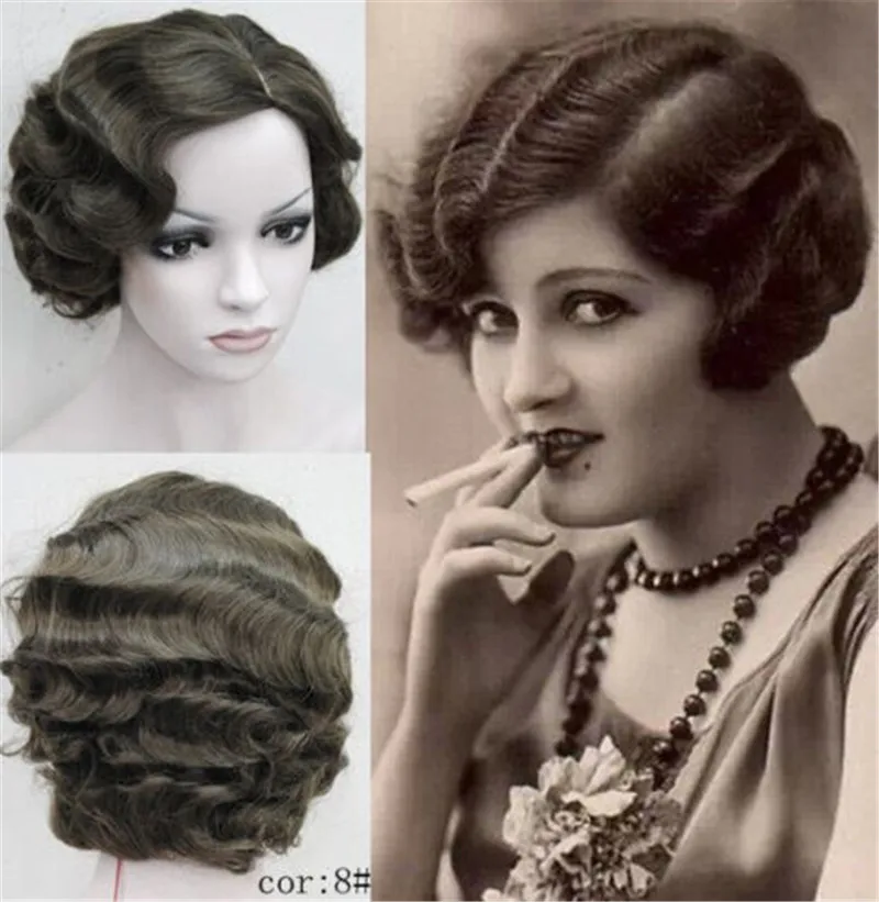 20s Womens Retro Short Finger Wave Curly Wavy Pinup Wigs Classy Vintage Wavy-Style Wig Halloween Cosplay Headwear with 9 Colors
20s Womens Retro Short Finger Wave Curly Wavy Pinup Wigs Classy Vintage Wavy-Style Wig Halloween Cosplay Headwear with 9 Colors