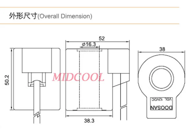 car solenoid valve coil connector Wire Lead type 24V DC inner hole diameter 16mm high 50mm
car solenoid valve coil connector Wire Lead type 24V DC inner hole diameter 16mm high 50mm