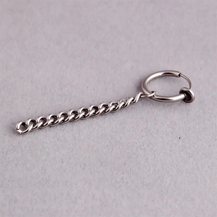 Fashion Men Punk Male Hoop Pendientes Color Gold Stainless Steel Round Circle Chain Non-piercing Hoop Huggie Earrings Jewelry
Fashion Men Punk Male Hoop Pendientes Color Gold Stainless Steel Round Circle Chain Non-piercing Hoop Huggie Earrings Jewelry