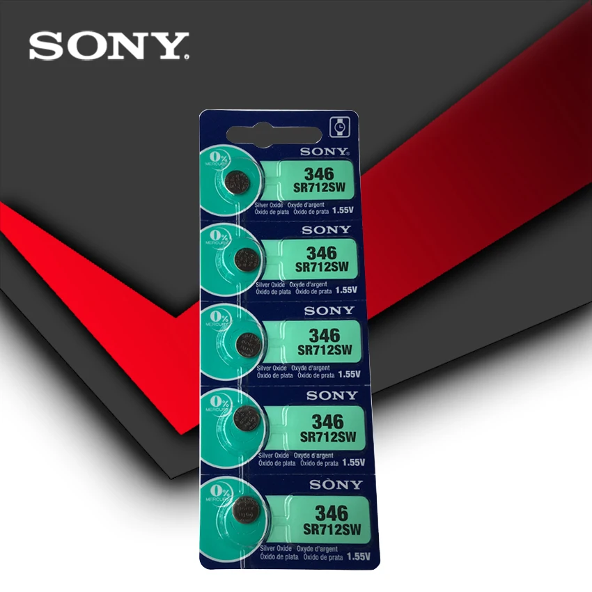 100pc Sony 100% Original 346 SR712SW 1.55V Silver Oxide Button Cell Coin Battery MADE IN JAPAN 
100pc Sony 100% Original 346 SR712SW 1.55V Silver Oxide Button Cell Coin Battery MADE IN JAPAN