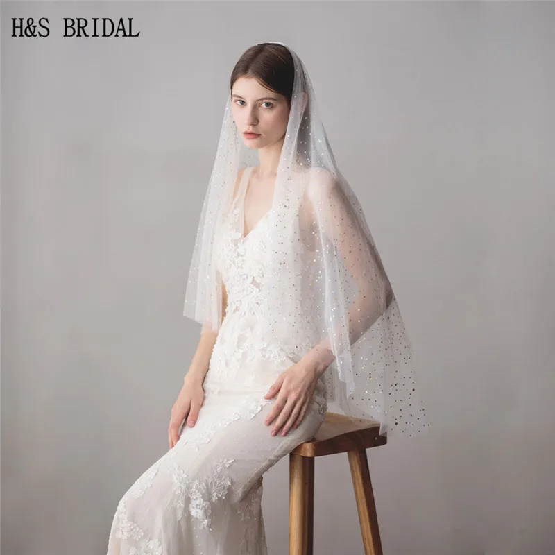 H&S Bridal Short Veils with Comb Sequins Sparkle Bridal Veil Wedding Accessories Veu de Noiva velos de novia
H&S Bridal Short Veils with Comb Sequins Sparkle Bridal Veil Wedding Accessories Veu de Noiva velos de novia