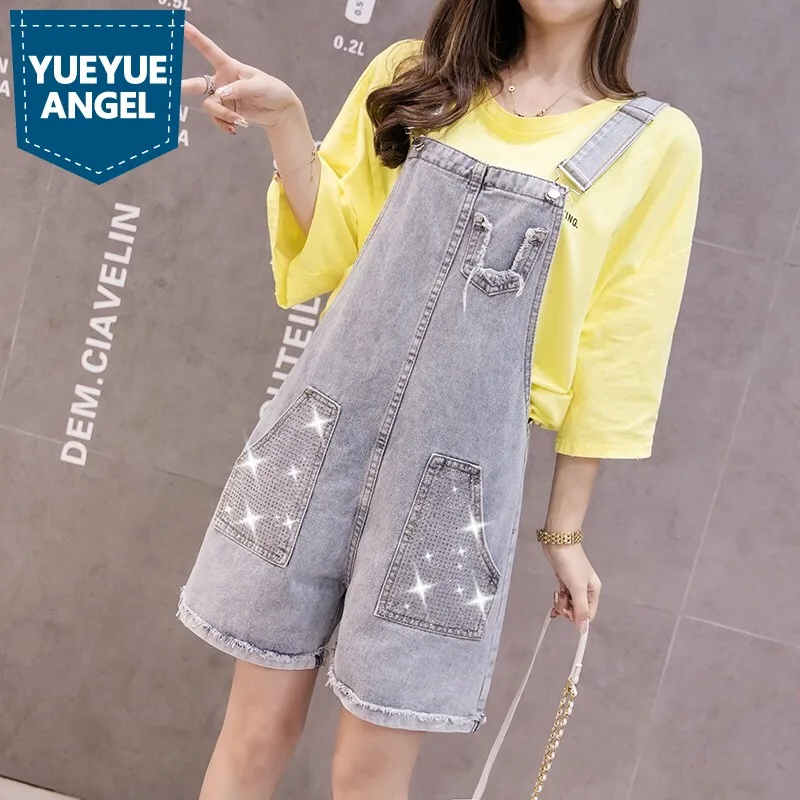 New Women Short Jumpsuits Summer Sleeveless Loose Fit Diamond Pockets Wide Leg Denim Playsuits Fashion Korea Ladies Clothes
New Women Short Jumpsuits Summer Sleeveless Loose Fit Diamond Pockets Wide Leg Denim Playsuits Fashion Korea Ladies Clothes