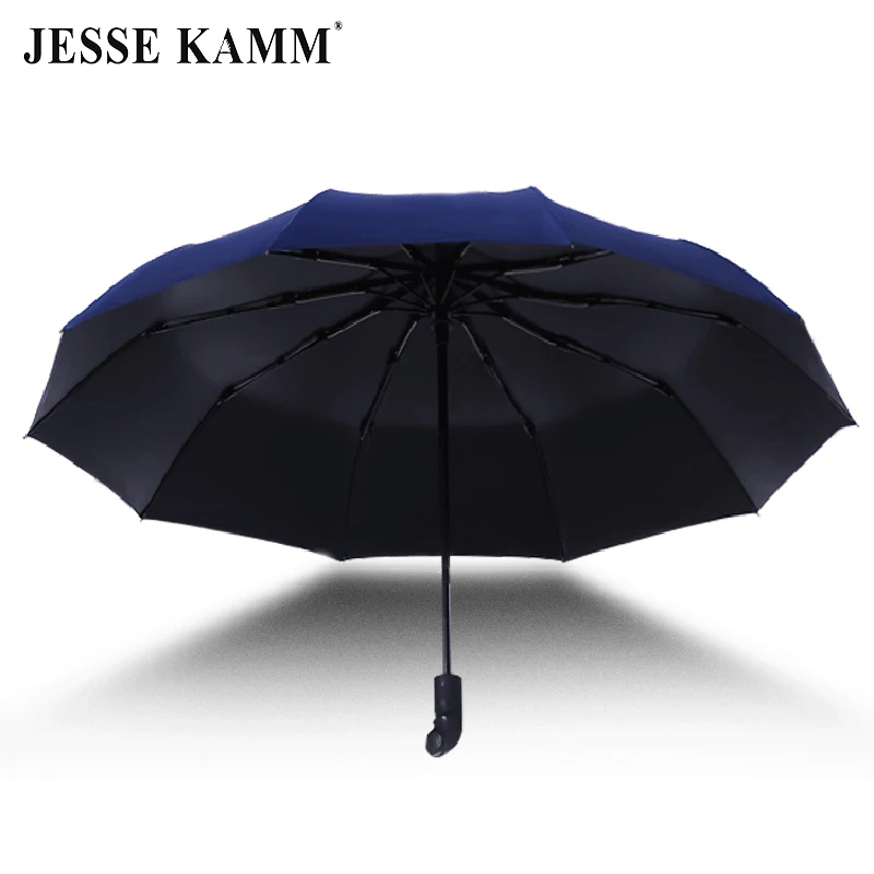 JESSE KAMM Fully Automatic Black Coating Umbrella Rain Women Men Windproof 10 Fiberglass Ribs Umbrella Resistant Folding Parasol
JESSE KAMM Fully Automatic Black Coating Umbrella Rain Women Men Windproof 10 Fiberglass Ribs Umbrella Resistant Folding Parasol