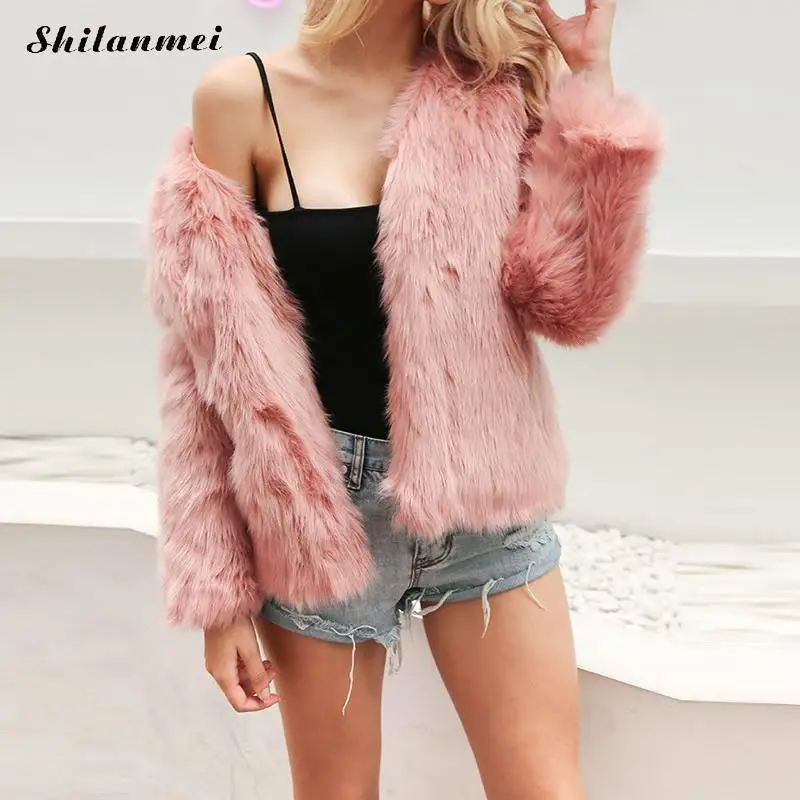 Faux fur coat women warm chic long sleeve female outerwear black white pink elegant autumn winter fur coat jacket party overcoat
Faux fur coat women warm chic long sleeve female outerwear black white pink elegant autumn winter fur coat jacket party overcoat