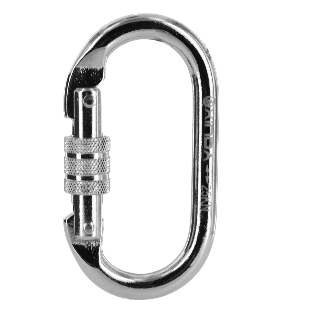 Professional Mountaineering Climbing Carabiner Rescue Steel Screw Lock 25KN or 2500kg Silver Safety Rock Climbing Accessories
Professional Mountaineering Climbing Carabiner Rescue Steel Screw Lock 25KN or 2500kg Silver Safety Rock Climbing Accessories