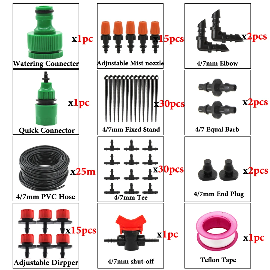 MUCIAKIE 5-50M Micro Drip Irrigation Watering Kit Automatic Garden Plant Greenhouse Irrigation System with Adjustable Dripper
MUCIAKIE 5-50M Micro Drip Irrigation Watering Kit Automatic Garden Plant Greenhouse Irrigation System with Adjustable Dripper