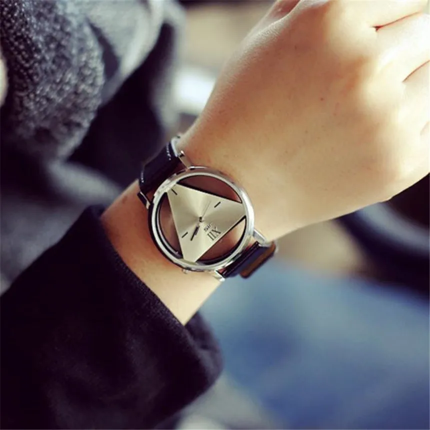 Хит женские часы уникальный дизайн с треугольным циферблатом модные брендовые
