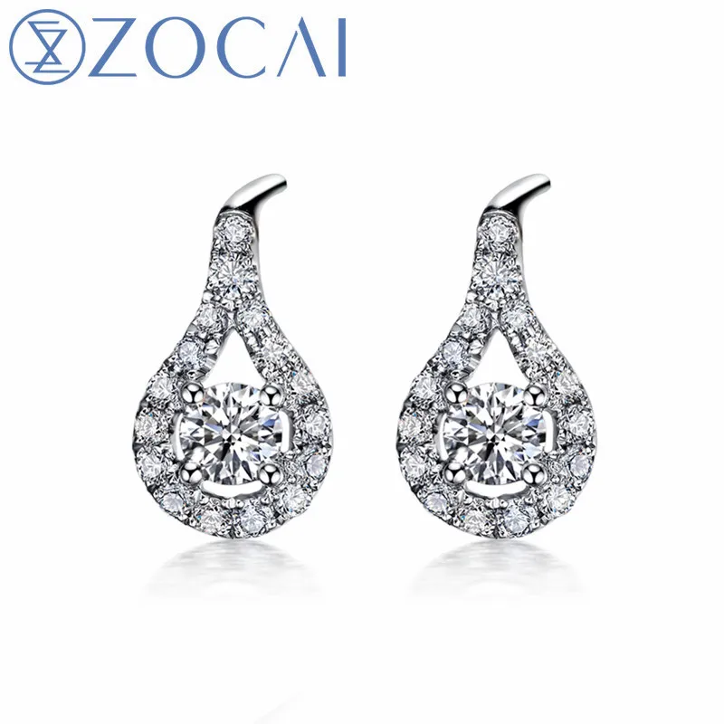 ZOCAI Brand Diamond Stud Earrings Real Certificated Main Diamond 0.19 CT H/SI 18K White Gold (AU750) Engagement Party Earrings
ZOCAI Brand Diamond Stud Earrings Real Certificated Main Diamond 0.19 CT H/SI 18K White Gold (AU750) Engagement Party Earrings