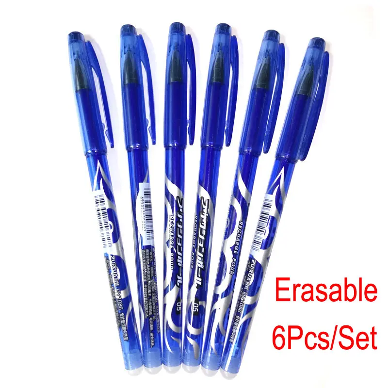 DELVTCH 6pcs/set 0.5mm Erasable Pen Blue/Black/Red Erasable refill Gel Pen 3 Colors Avaliable for Children's Gift Office Student
DELVTCH 6pcs/set 0.5mm Erasable Pen Blue/Black/Red Erasable refill Gel Pen 3 Colors Avaliable for Children's Gift Office Student