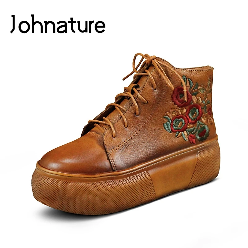 Женские ботильоны в стиле ретро Johnature, из натуральной кожи, на плоской подошве, с круглым носком, на шнуровке, однотонные, весна-осень 2021
Женские ботильоны в стиле ретро Johnature, из натуральной кожи, на плоской подошве, с круглым носком, на шнуровке, однотонные, весна-осень 2021