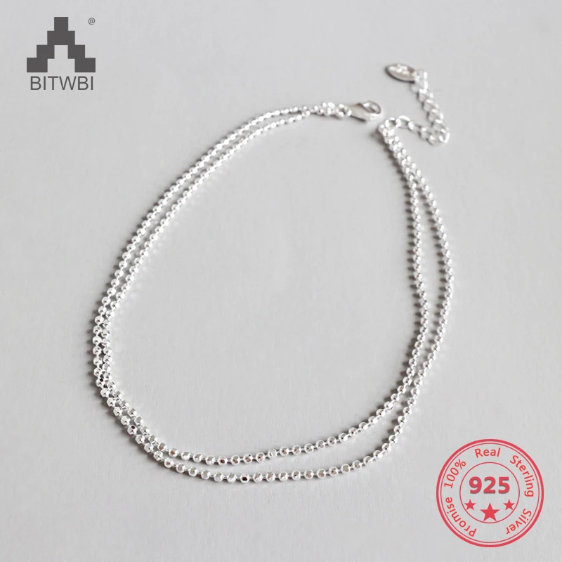 Summer Fashion 925 Sterling Silver Chain Anklets For Women Beach Party Beads Ankle Bracelet Foot Jewelry Girl Best Gifts |