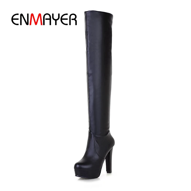 ENMAYER New Fashion women pointed toe over the knee high heel boots lady solid thin heel boots ZYL707
ENMAYER New Fashion women pointed toe over the knee high heel boots lady solid thin heel boots ZYL707