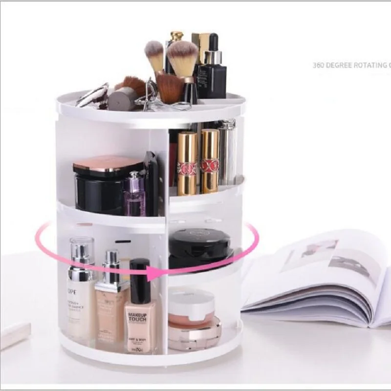 Fashion 360-degree Rotating Makeup Organizer Box Brush Holder Jewelry Case Cosmetic Storage | Дом и сад