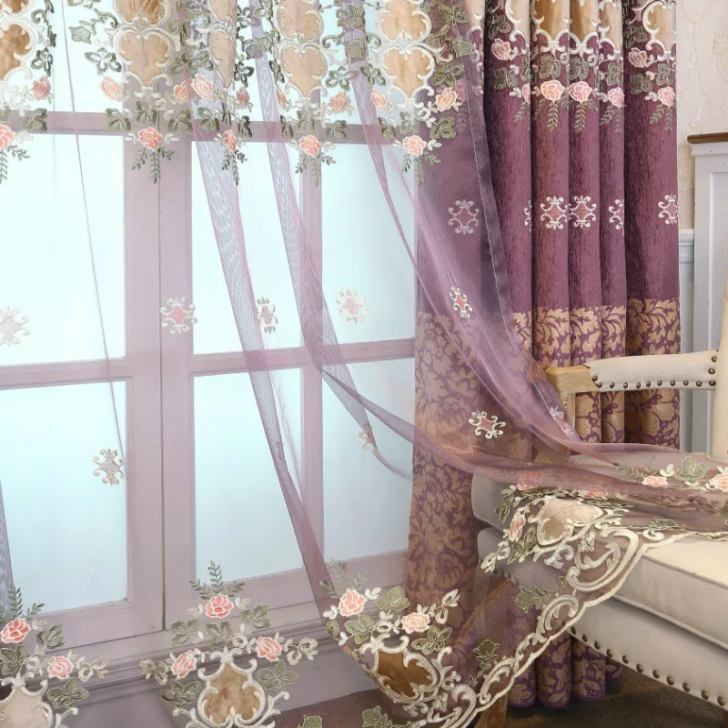 European style Luxury Purple Chenille Cloth Curtains for Bedroom Living Dining Room Jacquard Velvet Embroidery Curtain Fabric
European style Luxury Purple Chenille Cloth Curtains for Bedroom Living Dining Room Jacquard Velvet Embroidery Curtain Fabric