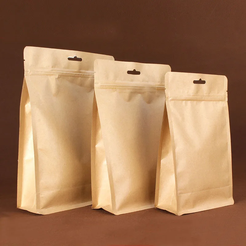 Thick 50pcs Flat Bottom Dry Fruits Nuts Food Kraft Paper Pouch Bag Stand Up Bag Aluminum Foil Kraft Paper Bags with Hang hole
Thick 50pcs Flat Bottom Dry Fruits Nuts Food Kraft Paper Pouch Bag Stand Up Bag Aluminum Foil Kraft Paper Bags with Hang hole
