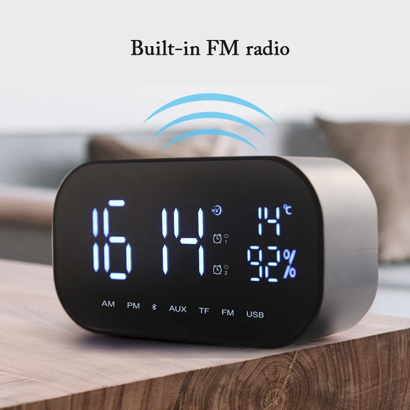 Evewher LED Будильник с FM радио беспроводной Bluetooth динамик поддержка Aux TF USB
