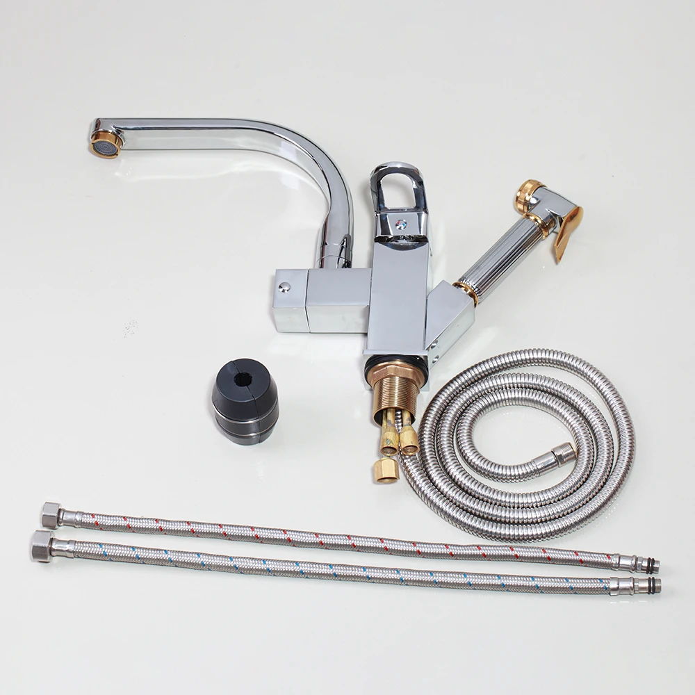 JIENI 360 Swivel Pull Out Bidet handle Golden Rotated Spouts Kitchen Faucet Basin Sink Mixer Faucet Hot Cold Mixer Brass Tap
JIENI 360 Swivel Pull Out Bidet handle Golden Rotated Spouts Kitchen Faucet Basin Sink Mixer Faucet Hot Cold Mixer Brass Tap
