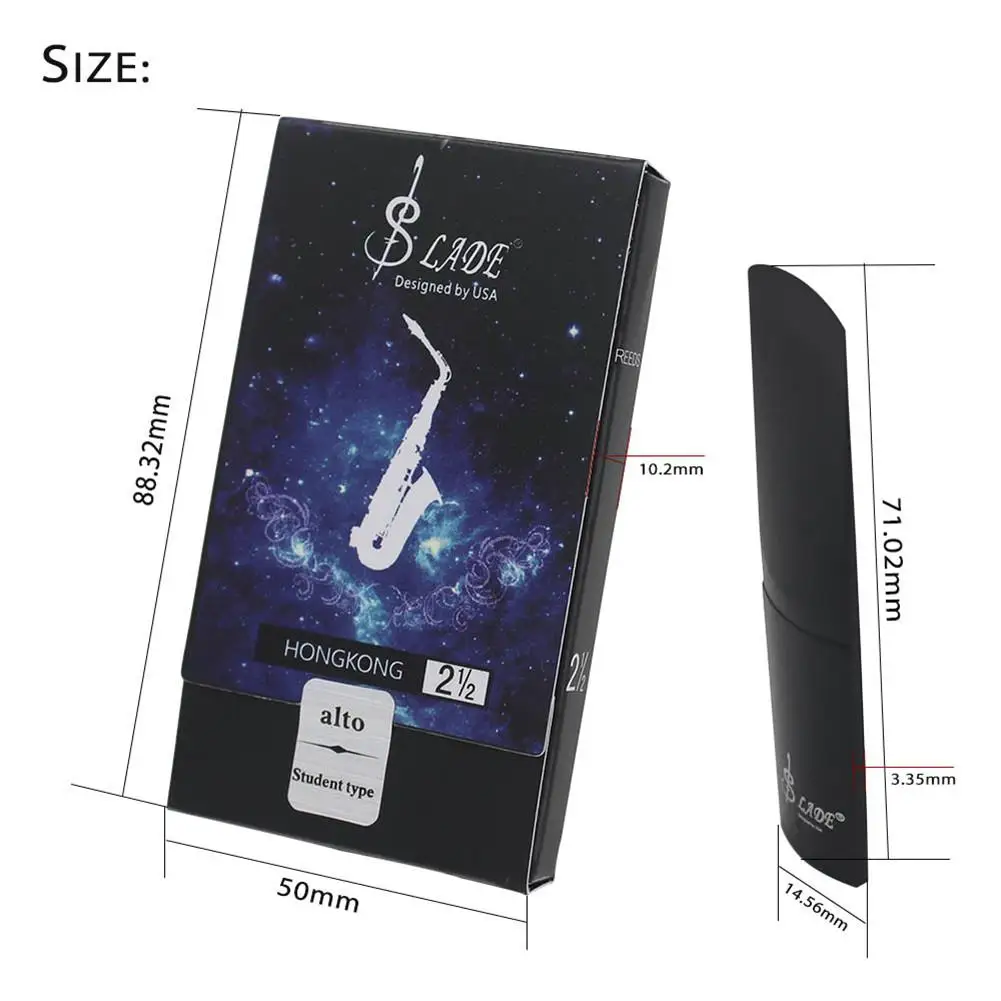 SLADE Alto Saxophone Sax Resin Reeds Strength 2.5 Professional 2-1/2 Strength Reeds For Woodwind Instrument Parts Accessories
SLADE Alto Saxophone Sax Resin Reeds Strength 2.5 Professional 2-1/2 Strength Reeds For Woodwind Instrument Parts Accessories