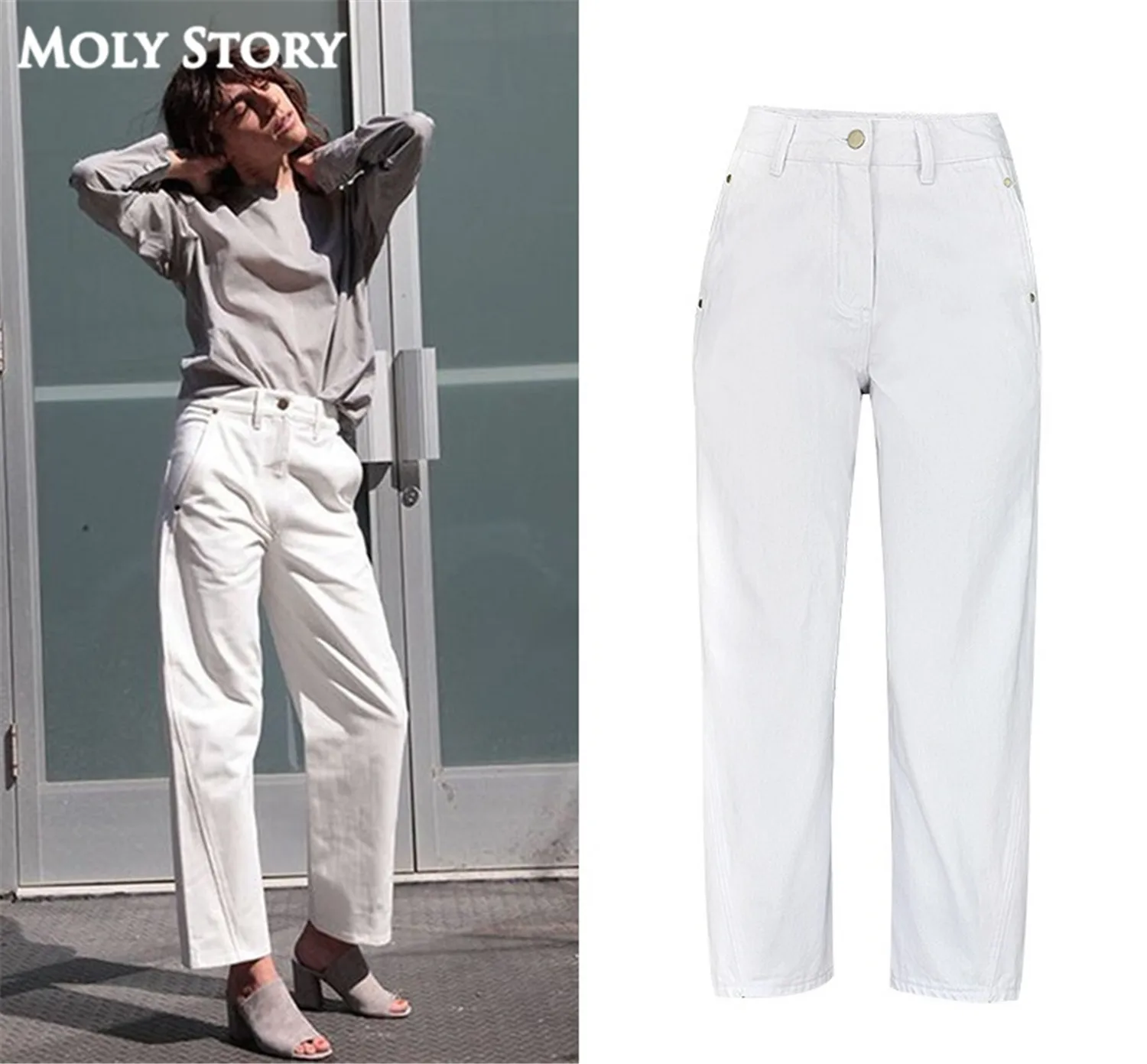 New Wide Leg Jeans Women Casual Loose Ankle Length Ladies High Waist White Jeans Plus Size Denim Pants
New Wide Leg Jeans Women Casual Loose Ankle Length Ladies High Waist White Jeans Plus Size Denim Pants