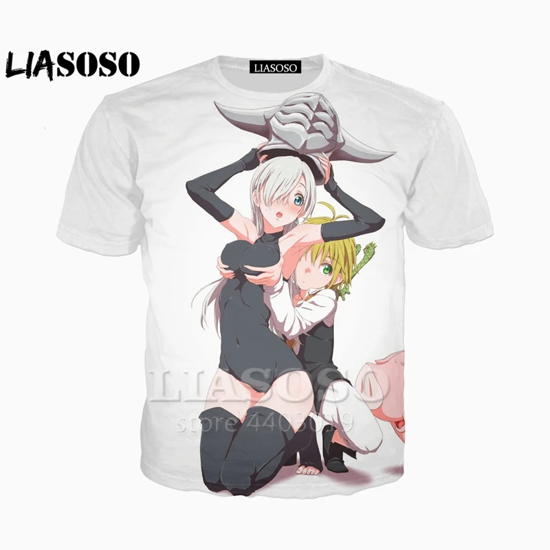 LIASOSO новый аниме Nanatsu No Taizai семь смертных грехов Дракон печатная 3d футболка
