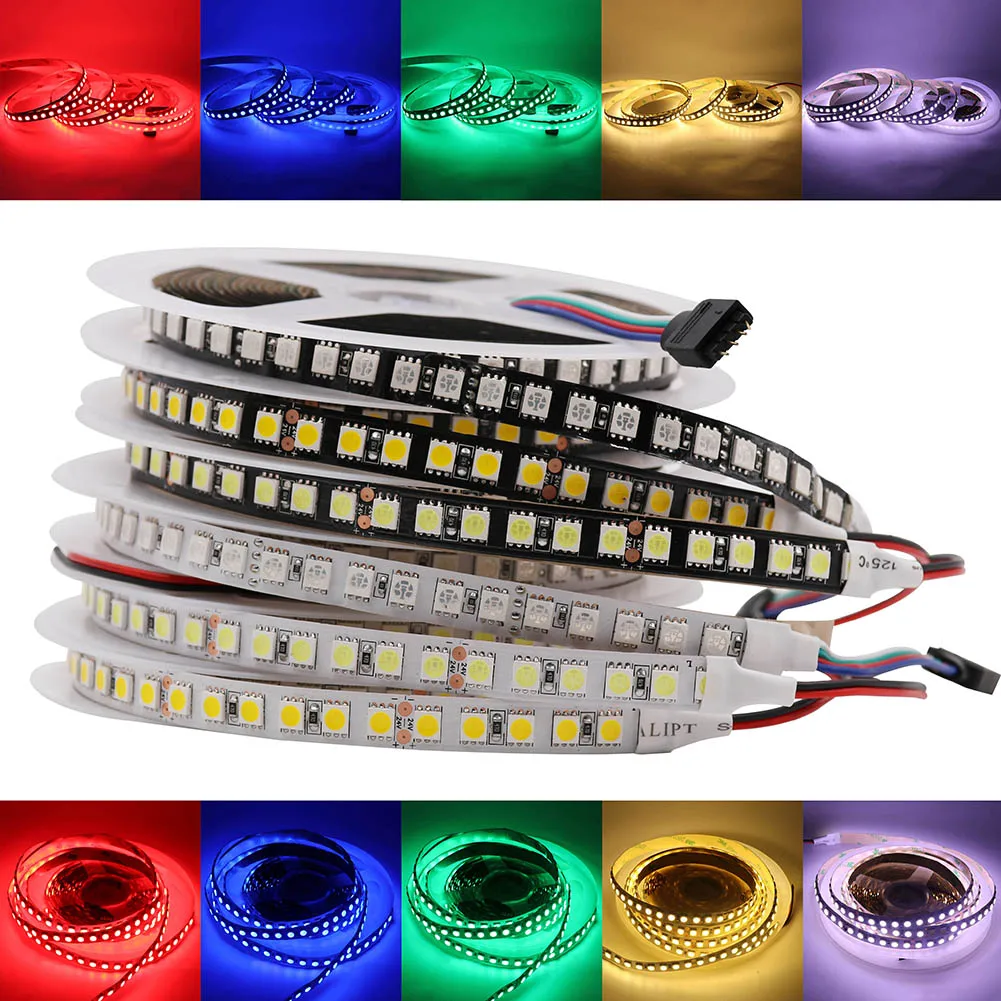120LEDs/m DC 24V SMD 5050 LED Strip Light Flexible LED Tape Non Waterproof 5m 600 Leds Tape Rope Lamp RGB Warm White Newest
120LEDs/m DC 24V SMD 5050 LED Strip Light Flexible LED Tape Non Waterproof 5m 600 Leds Tape Rope Lamp RGB Warm White Newest