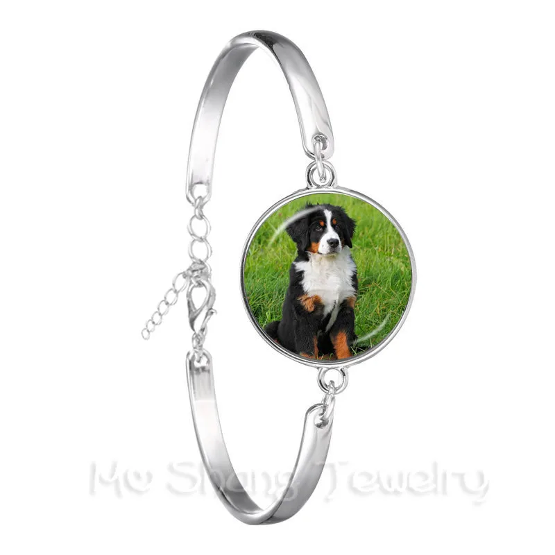 

Подвижный браслет с фигуркой собаки панель в форме французского бульдога щенок кокер-спаниель выглядеть Симпатичные Посеребренная цепочк...