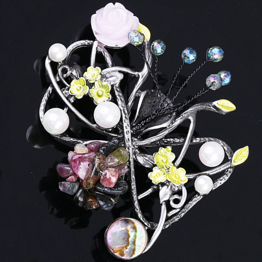 Natural Stone Beads Flowers Brooch Pins Jewelry for Women Round Bouquet Rhinestones Brooches Scarf Dress Accessories XZ182
Natural Stone Beads Flowers Brooch Pins Jewelry for Women Round Bouquet Rhinestones Brooches Scarf Dress Accessories XZ182