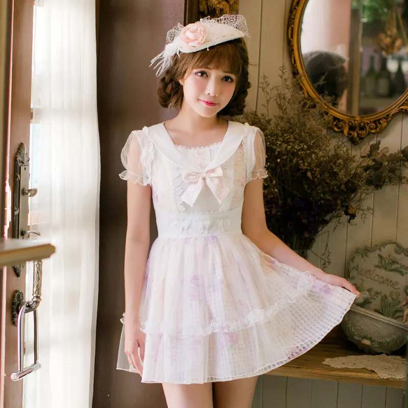 Princess sweet lolita Candy Rain Chiffon dress short sleeved printed princess dress C22AB7123
Princess sweet lolita Candy Rain Chiffon dress short sleeved printed princess dress C22AB7123