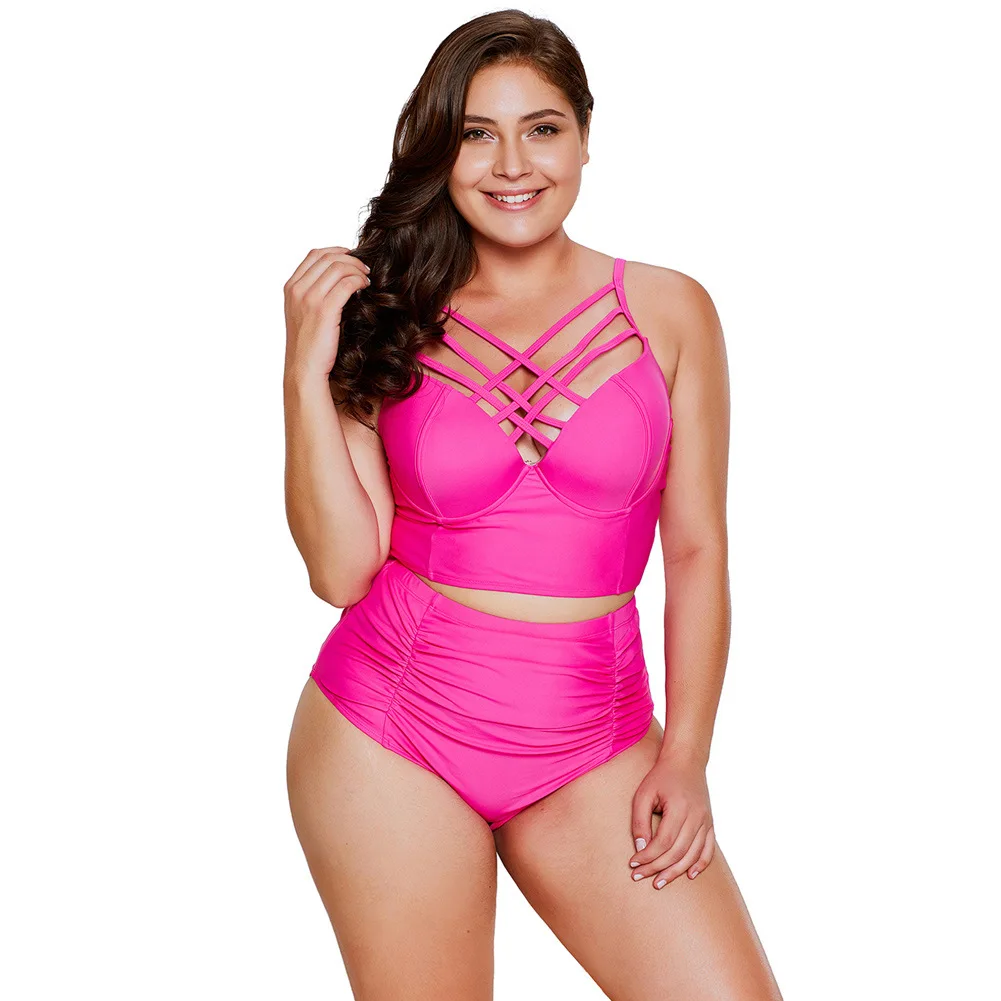 Strappy Neck Detail High Waist Swimsuit 2pcs High Elasticity Beach Swimwear Plus Size
Strappy Neck Detail High Waist Swimsuit 2pcs High Elasticity Beach Swimwear Plus Size