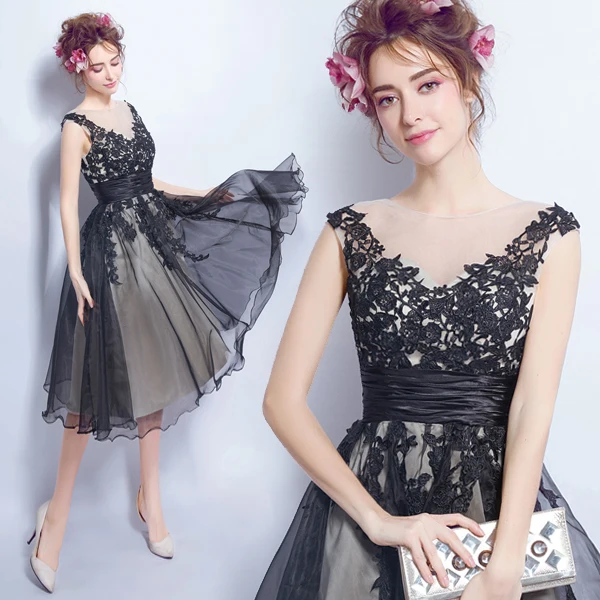 2016 new arrival stock maternity plus size bridal gown evening dress sexy a line Black Lace Deep V Backless Short 617
2016 new arrival stock maternity plus size bridal gown evening dress sexy a line Black Lace Deep V Backless Short 617